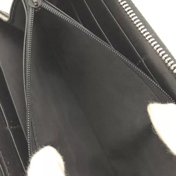 AUTH GUCCI GG Marmont Leather Zip Around Long Wallet Black - Picture 6 of 8